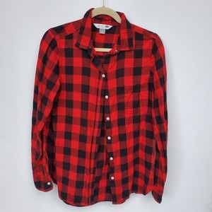OLD Navy True Flannel Black and Red - EUC!  Size M